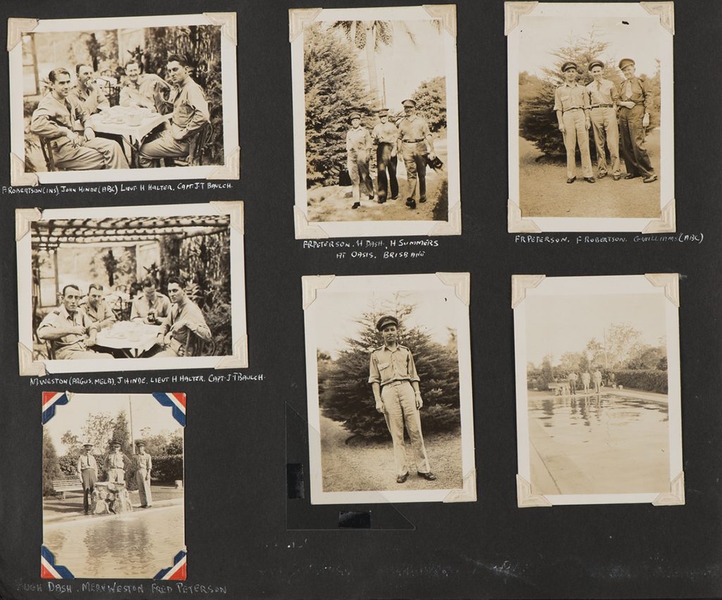 Frederick Rainsford Peterson photograph album and photographs relating to World War II in the Pacific and New Guinea, 1942-1944