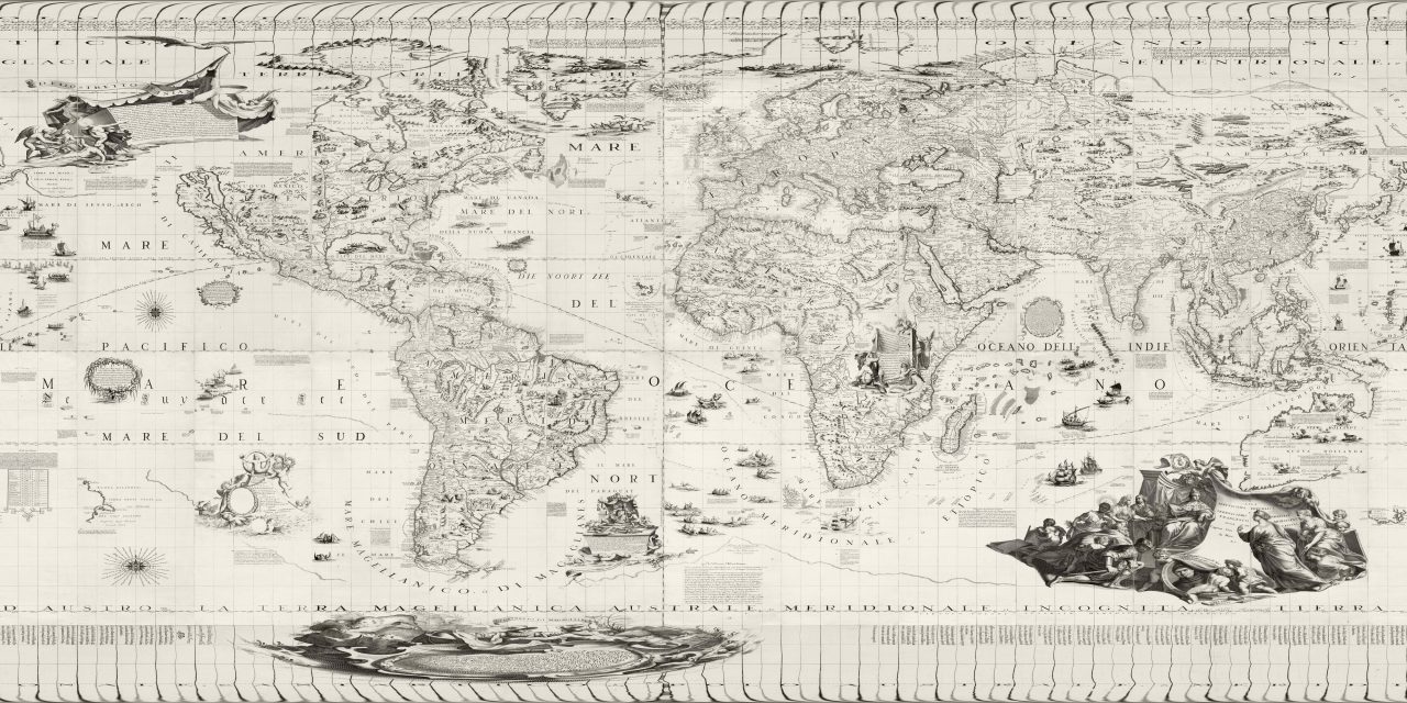 Coronelli Terrestrial Map, unprojected, by David-Rumsey