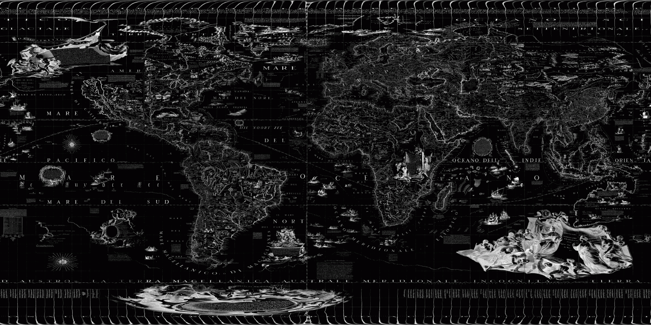 Coronelli's Terrestrial Globe, bump map version